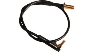 RF Cable Assembly, CRC9 Male Straight - SMA Female Angled, 100mm, Black